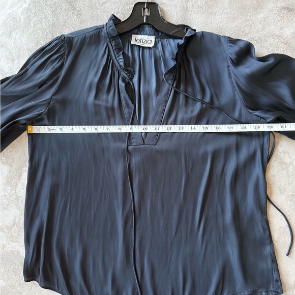 Navy Ruffle Blouse - Picture 5 of 7